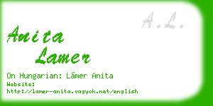 anita lamer business card